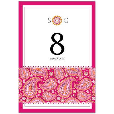 Perfect Paisley Duet - Watermelon- Table Number