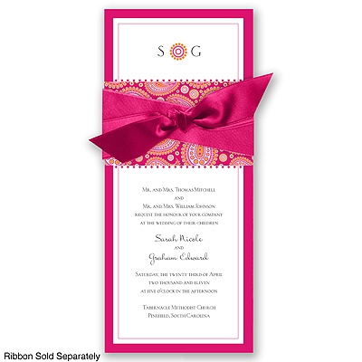 Perfect Paisley Duet - Watermelon- Invitation