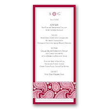Perfect Paisley Duet - Apple- Menu Card