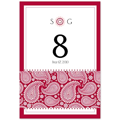 Perfect Paisley Duet - Apple- Table Number