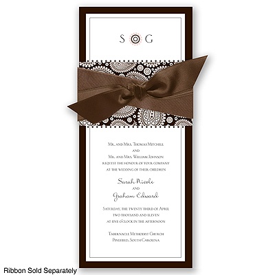 Perfect Paisley Duet - Chocolate- Invitation