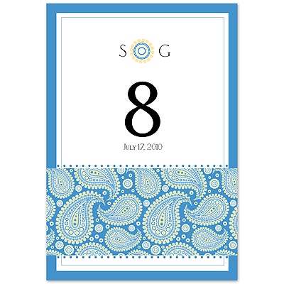 Perfect Paisley Duet - Cornflower- Table Number
