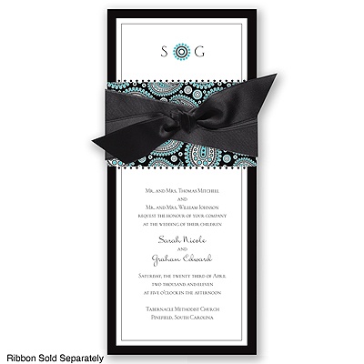 Perfect Paisley Duet - Black- Invitation