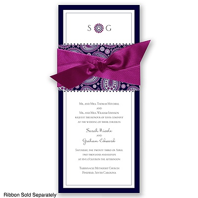 Perfect Paisley Duet - Lapis- Invitation