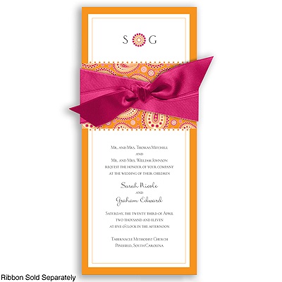 Perfect Paisley Duet - Tangerine- Invitation