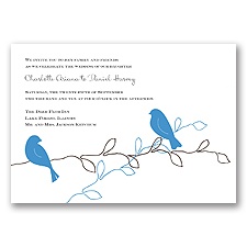 Love Birds - Cornflower - Invitation