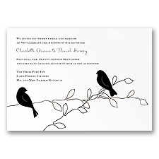 Love Birds - Black - Invitation