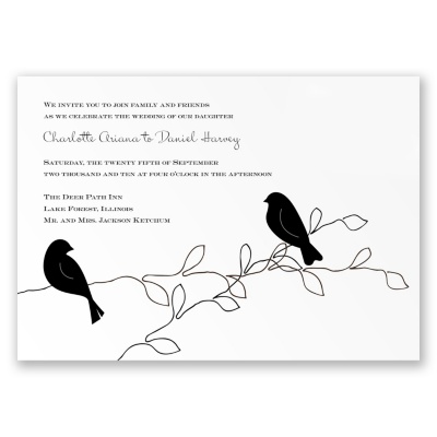 Love Birds - Black - Invitation