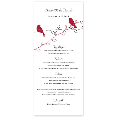 Love Birds - Apple - Menu Card