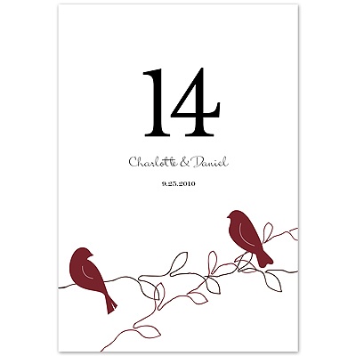 Love Birds - Apple - Table Number