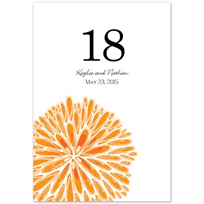 Burst of Love - Tangerine - Table Number