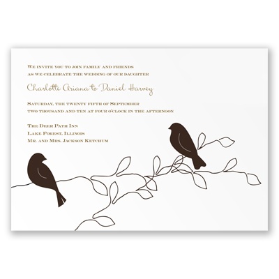 Love Birds - Chocolate - Invitation