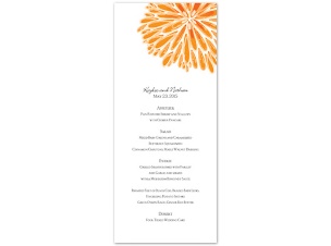 Burst of Color - Tangerine - Menu Card