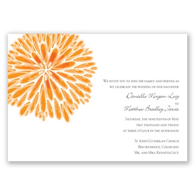 Burst of Color - Tangerine - Invitation