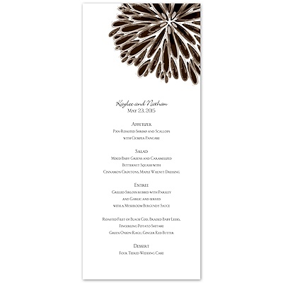 Burst of Color - Chocolate - Menu Card