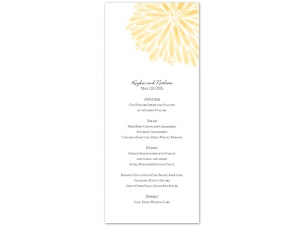 Burst of Color - Canary - Menu Card