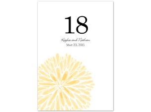 Burst of Color - Canary - Table Number