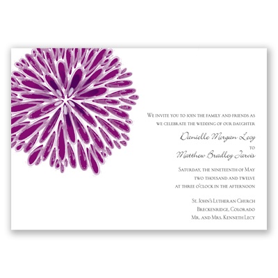 Burst of Color - Sangria - Invitation