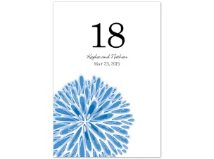 Burst of Color - Cornflower - Table Number
