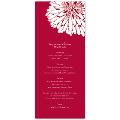 Burst of Love - Apple - Menu Card