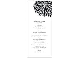 Burst of Color - Black - Menu Card