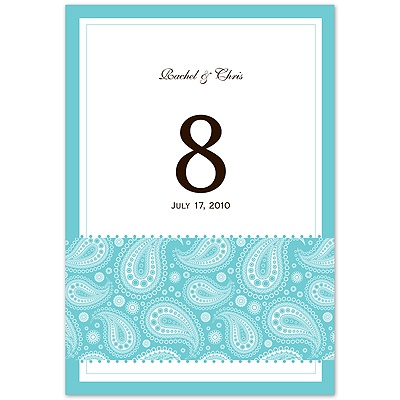 Perfect Paisley - Pool  - Table Number