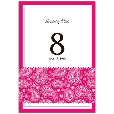 Perfect Paisley - Watermelon - Table Number