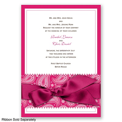 Perfect Paisley - Watermelon - Invitation