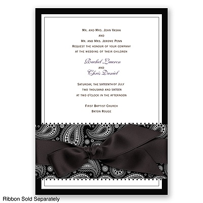 Perfect Paisley - Black - Invitation