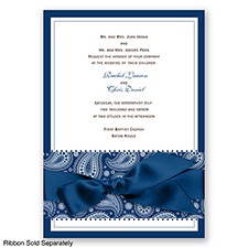 Perfect Paisley - Marine - Invitation