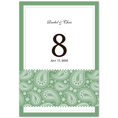 Table Number Cards Wedding on Home    Wedding Invitations    Table Number Cards    Perfect Paisley