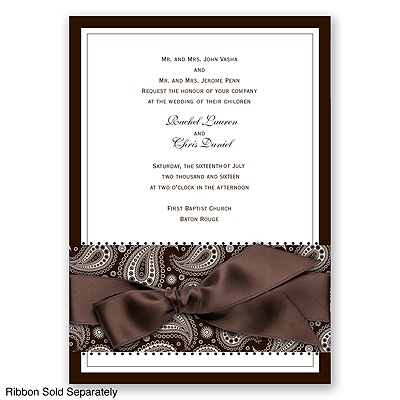 Perfect Paisley - Chocolate - Invitation