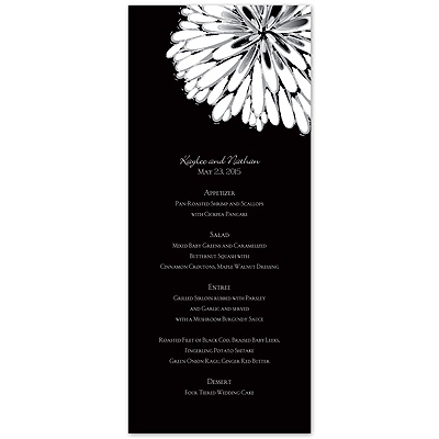 Burst of Love - Black - Menu Card