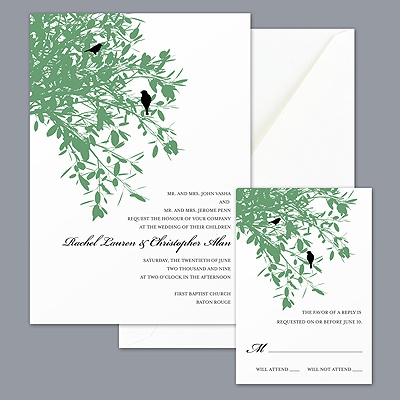 Shades of Tuscany - Clover and Black Invitation
