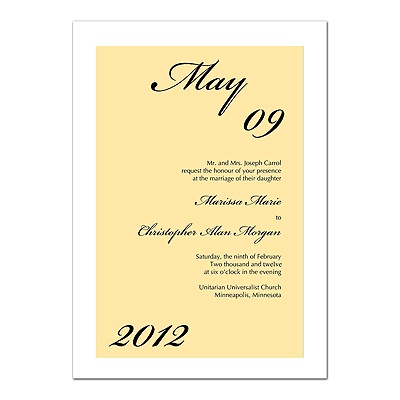 Park Avenue - Canary and Black Invitation
