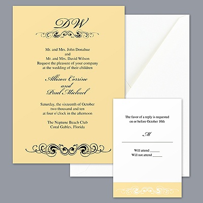 Endless Embrace - Canary and Black Invitation