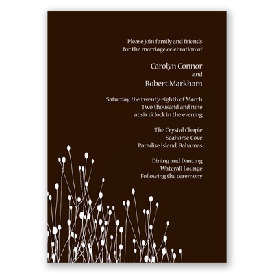 Blooming - Chocolate Invitation