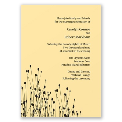 Blooming - Canary and Black Invitation