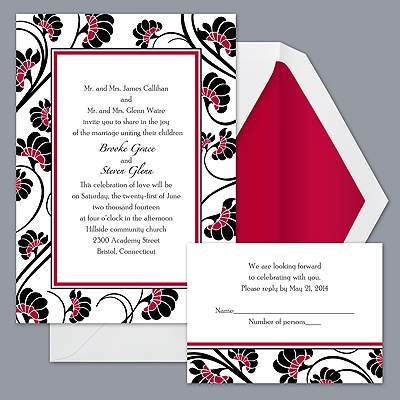Floral Border - Apple - Invitation