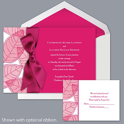 Translucent Leaves - Watermelon - Invitation