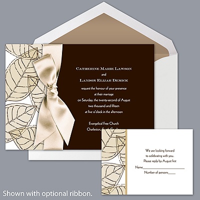Translucent Leaves - Golden - Invitation