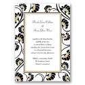 Floral Border - Golden - Invitation