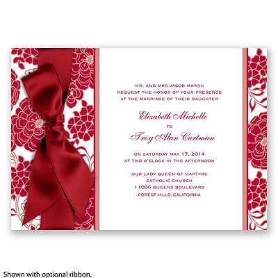 Floral Patterned - Apple - Invitation