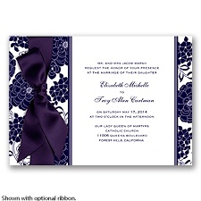 Floral Patterned - Lapis - Invitation