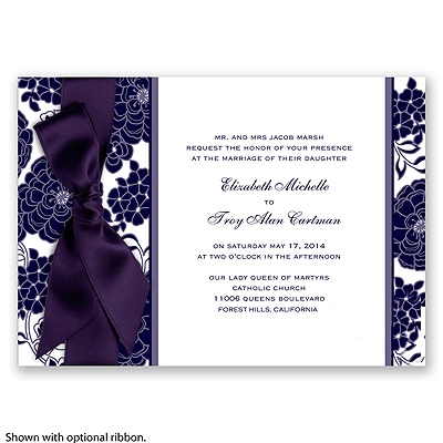 Floral Patterned - Lapis - Invitation