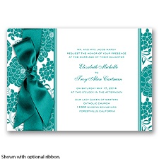 Floral Patterned - Jade - Invitation