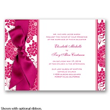 Floral Patterned - Watermelon - Invitation