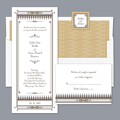 Vintage Elegance - Golden - Invitation
