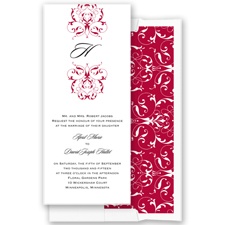 Monogram Flourish - Apple - Invitation