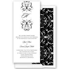 Monogram Flourish - Black - Invitation